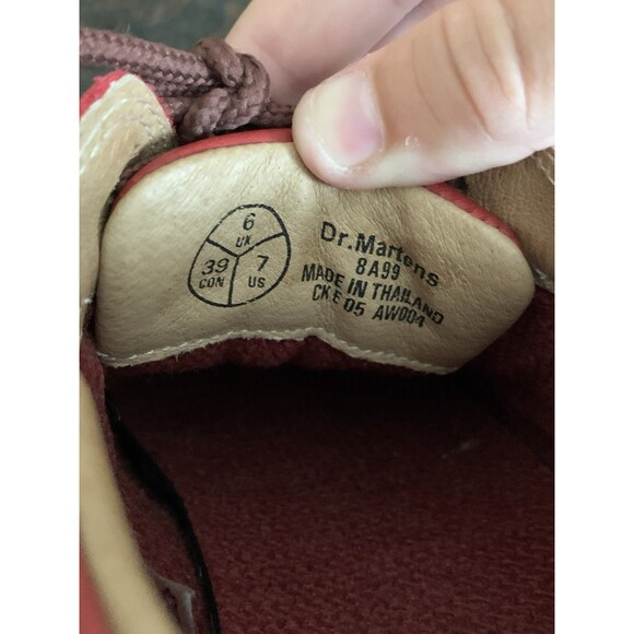 Men's DR. MARTENS 8A99 RED RARE Leather Lace up Oxford Air Cushion Shoe Size 7 - Picture 9 of 15